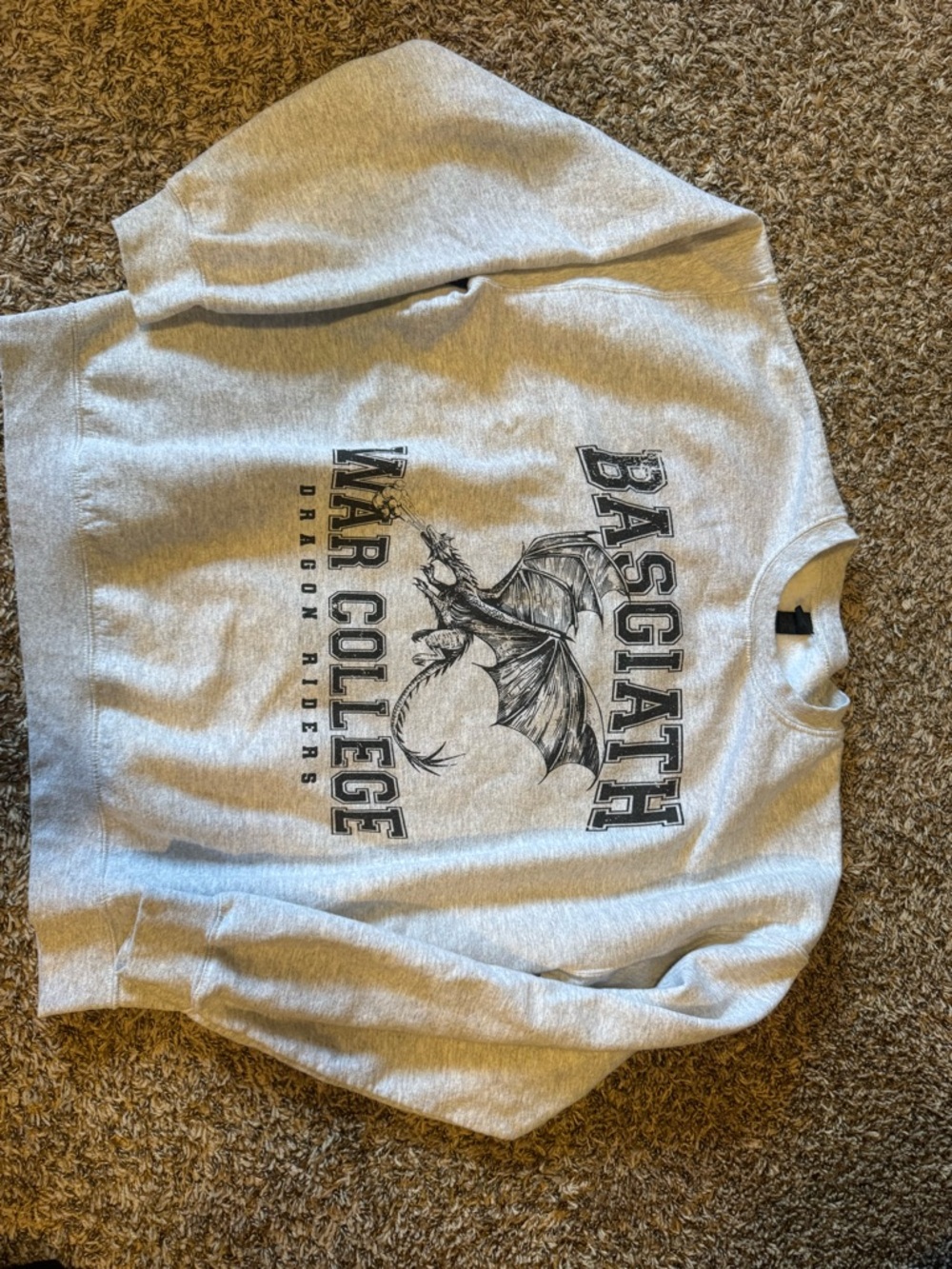 Basgiath War College Dragon Riders Graphic Crewneck - Light Gray